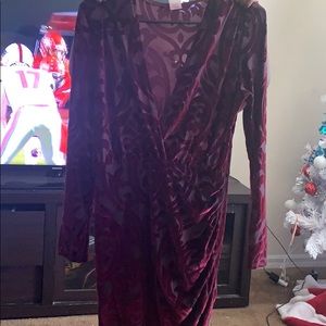 Satin Burgundy Dress